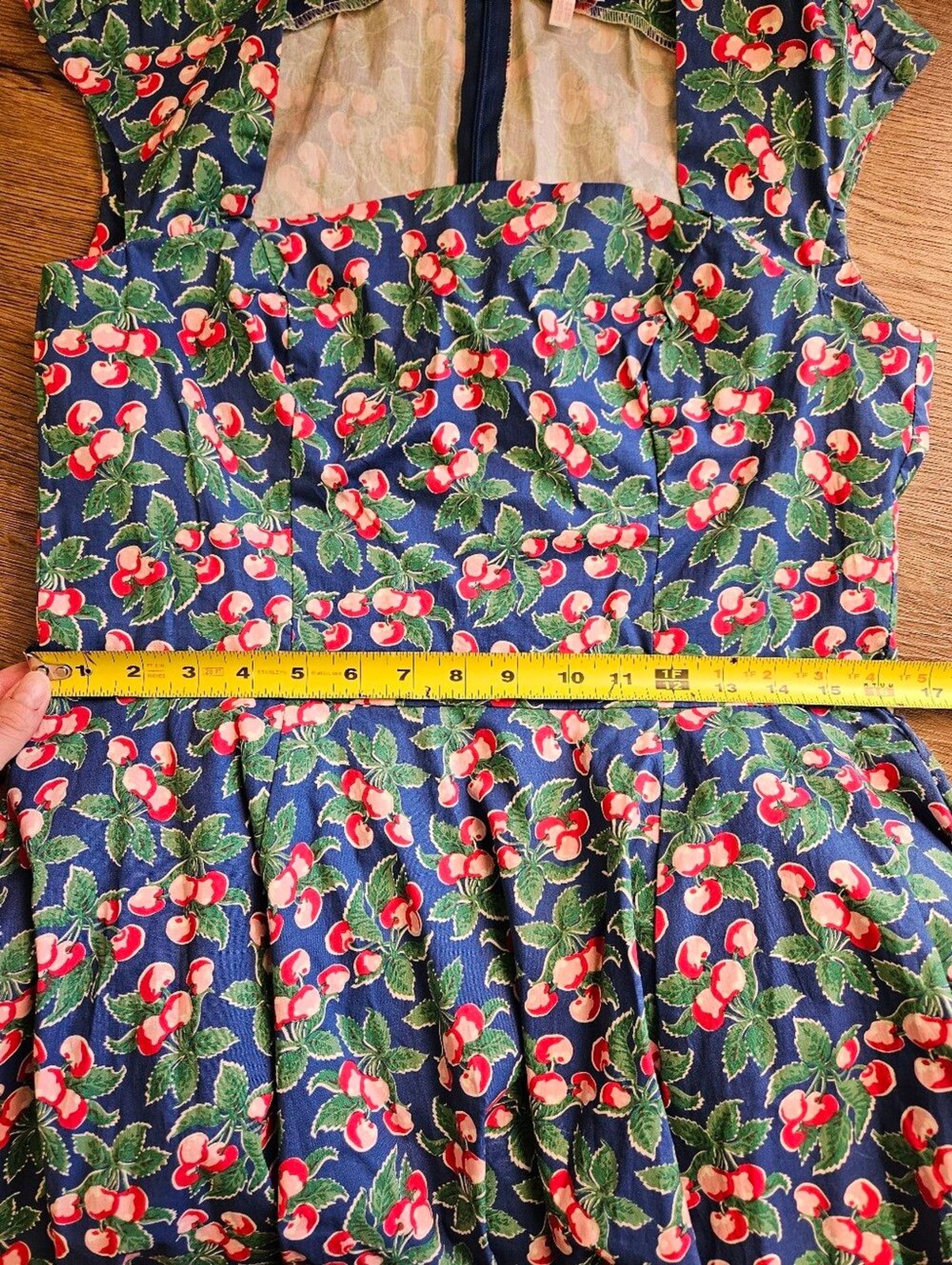 Emmy Design Sweden The Goodness Gracious Cherry Print Dress Vintage Style US 12