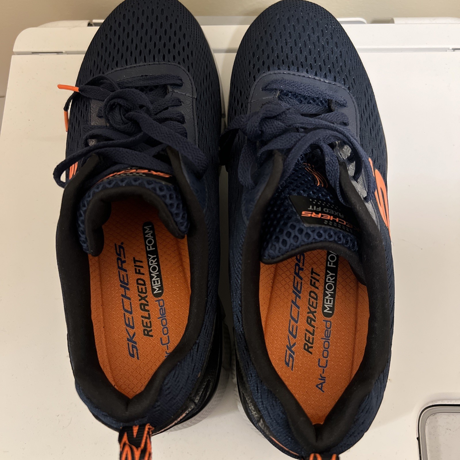 SKECHERS DUAL-LITE Navy Relax Fit Memory Foam Athletic Shoes 51529 Men’s Size 8