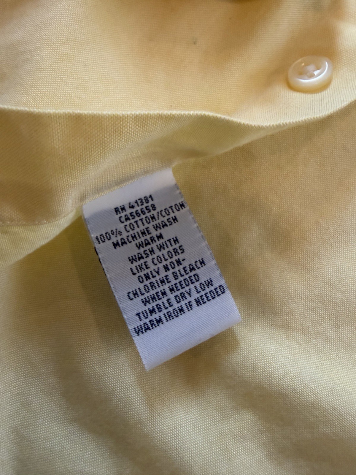 Ralph Lauren Mens Yellow Oxford Button Down Shirt Size 16 40/41