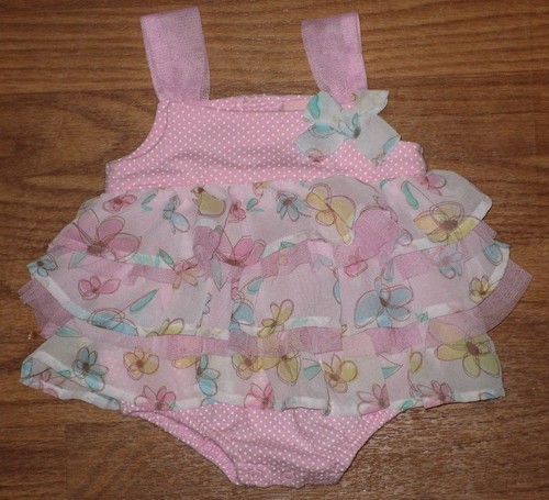 LITTLE LASS BABY GIRL PINK POLKA DOT BUTTERFLY OUTFIT SIZE 6-9 MONTHS