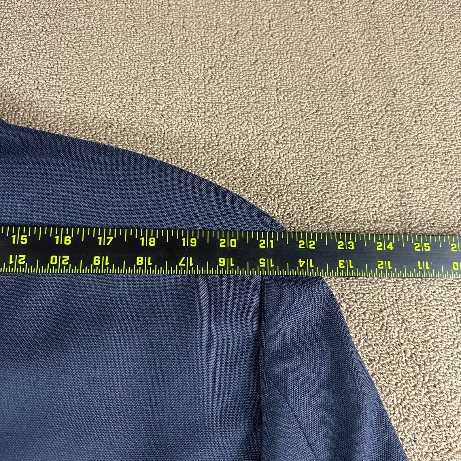 Stafford Worsted Wool Polyester Gold Button Blazer Sport Coat Blue Size 46L