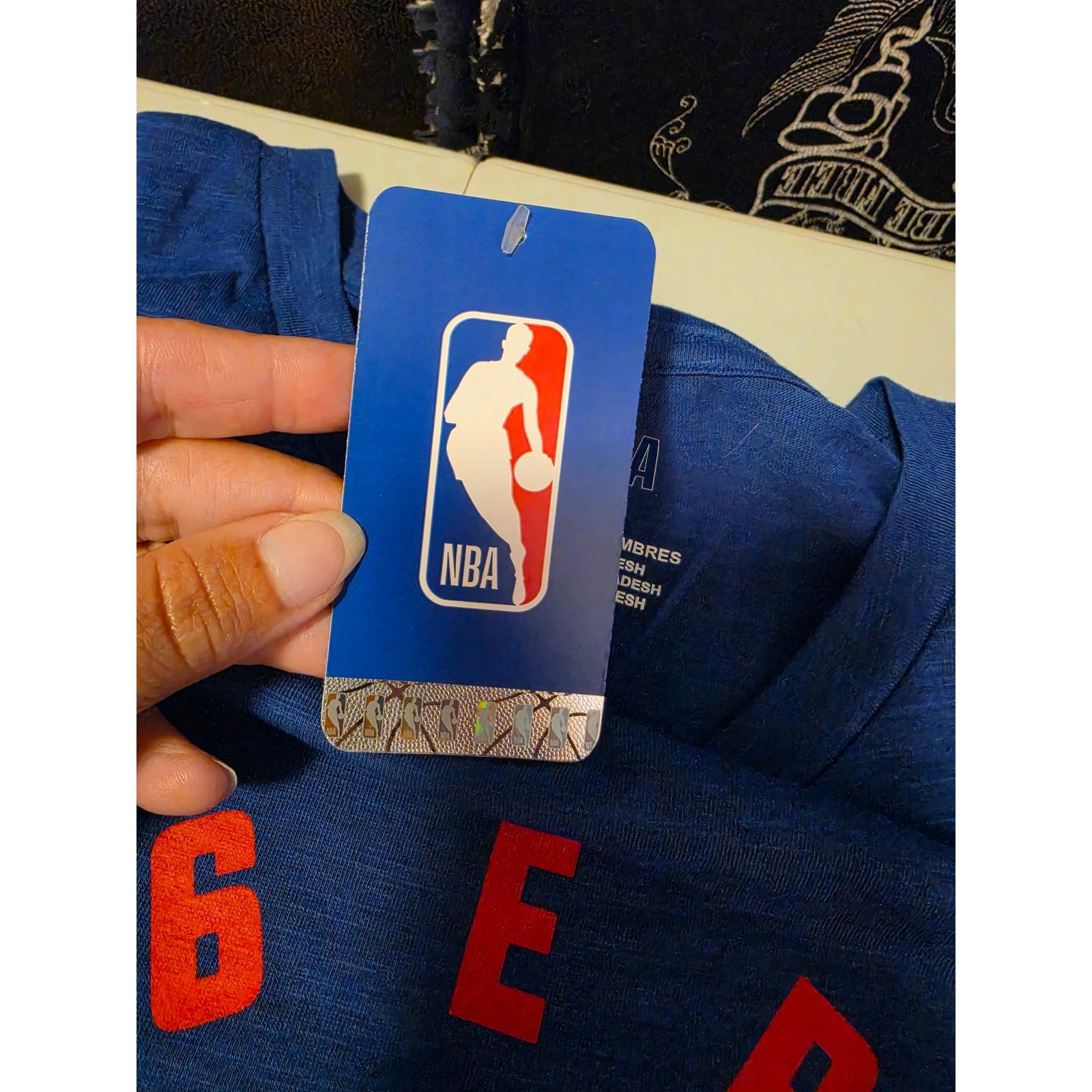 NBA Philadelphia 76ers Basketball T-Shirt Mens Large Blue Heather
