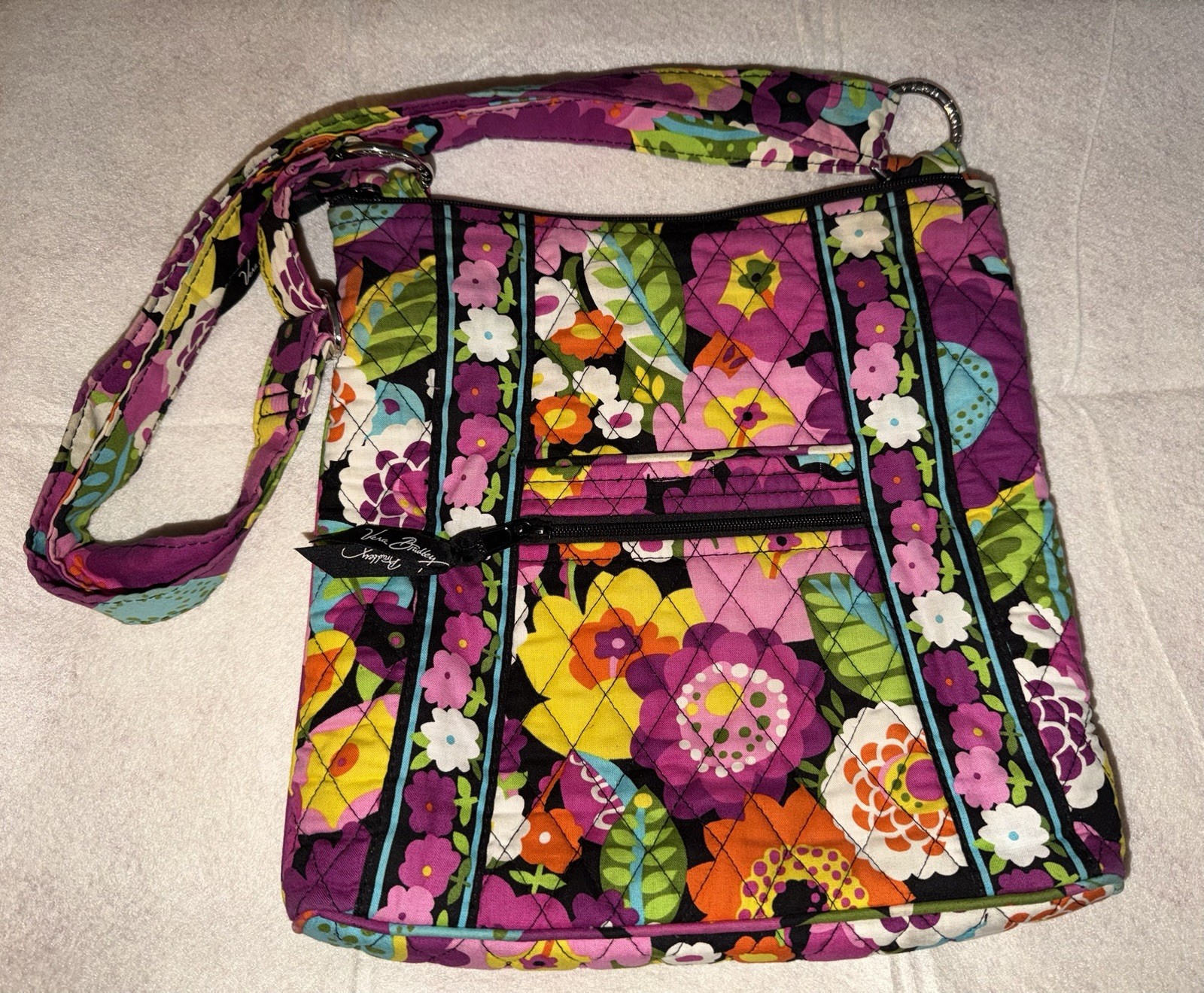 Vera Bradley VaVa Bloom Crossbody Hipster Purse Handbag Adjustable Strap Retired