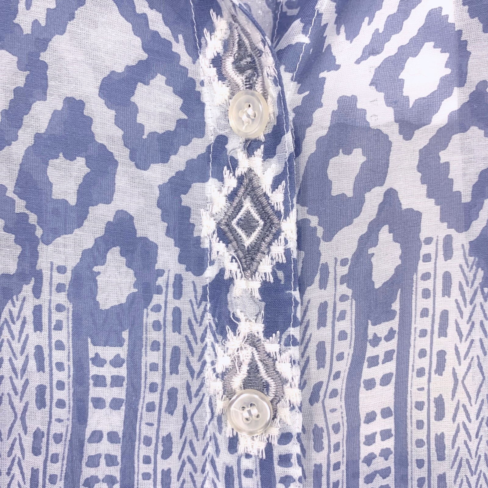 NWT 4 Love & Liberty Sz L Silk Cotton Batik Print Button Front Blouse Bohemian