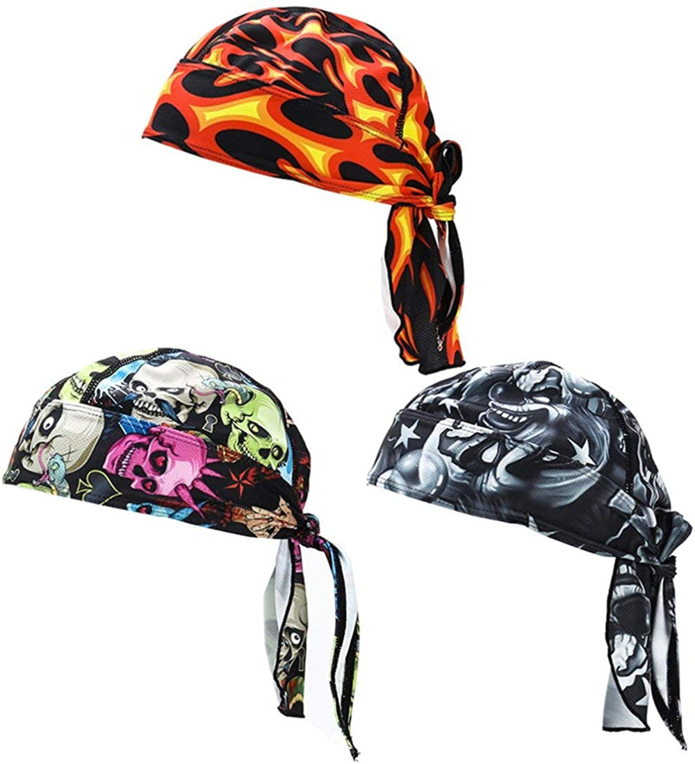 Sweat Wicking Dew Rags Skull Cap Helmet Liner Breathable Head Wrap Beanie Hat