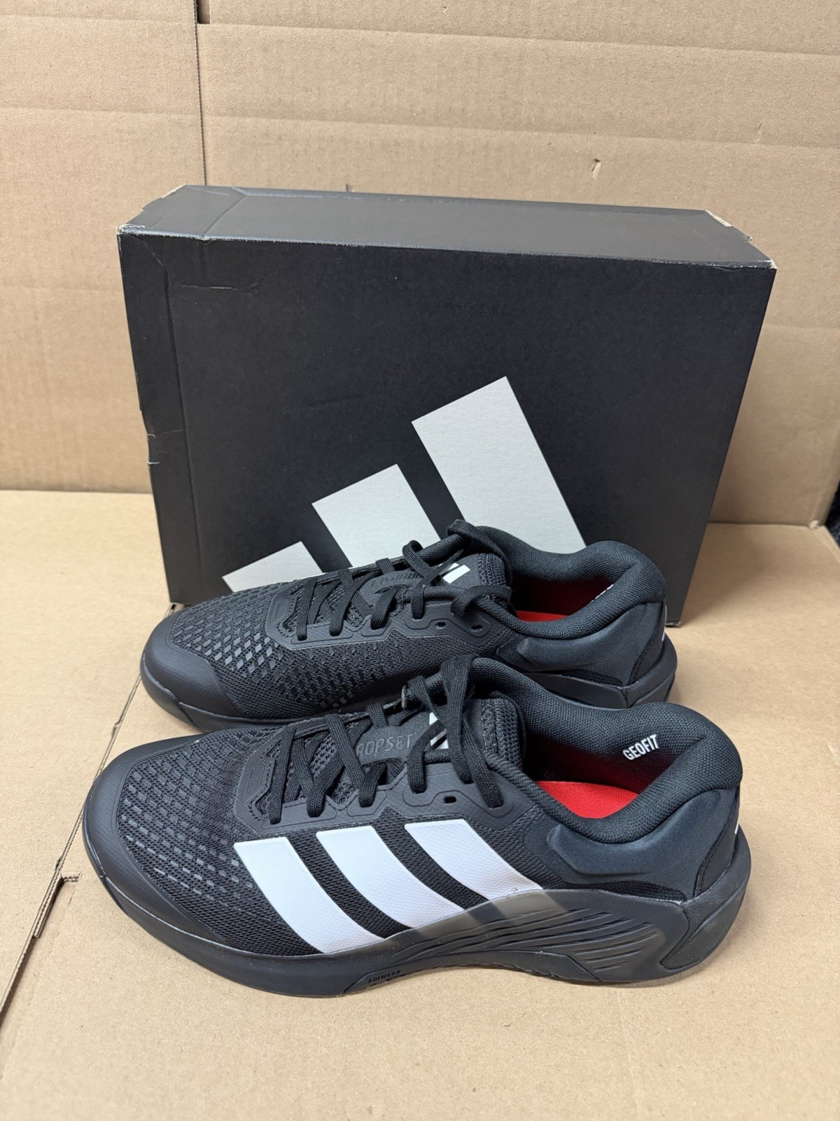 Mens SZ 9.5 Adidas Dropset 4 Training Core Black Cloud White JR4671
