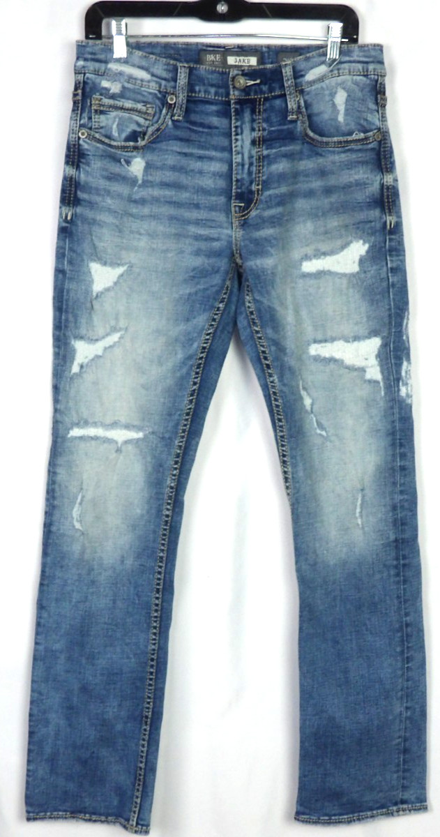Buckle BKE JAKE Distressed Stretch Straight Leg Denim Jeans Men’s 31 X 32