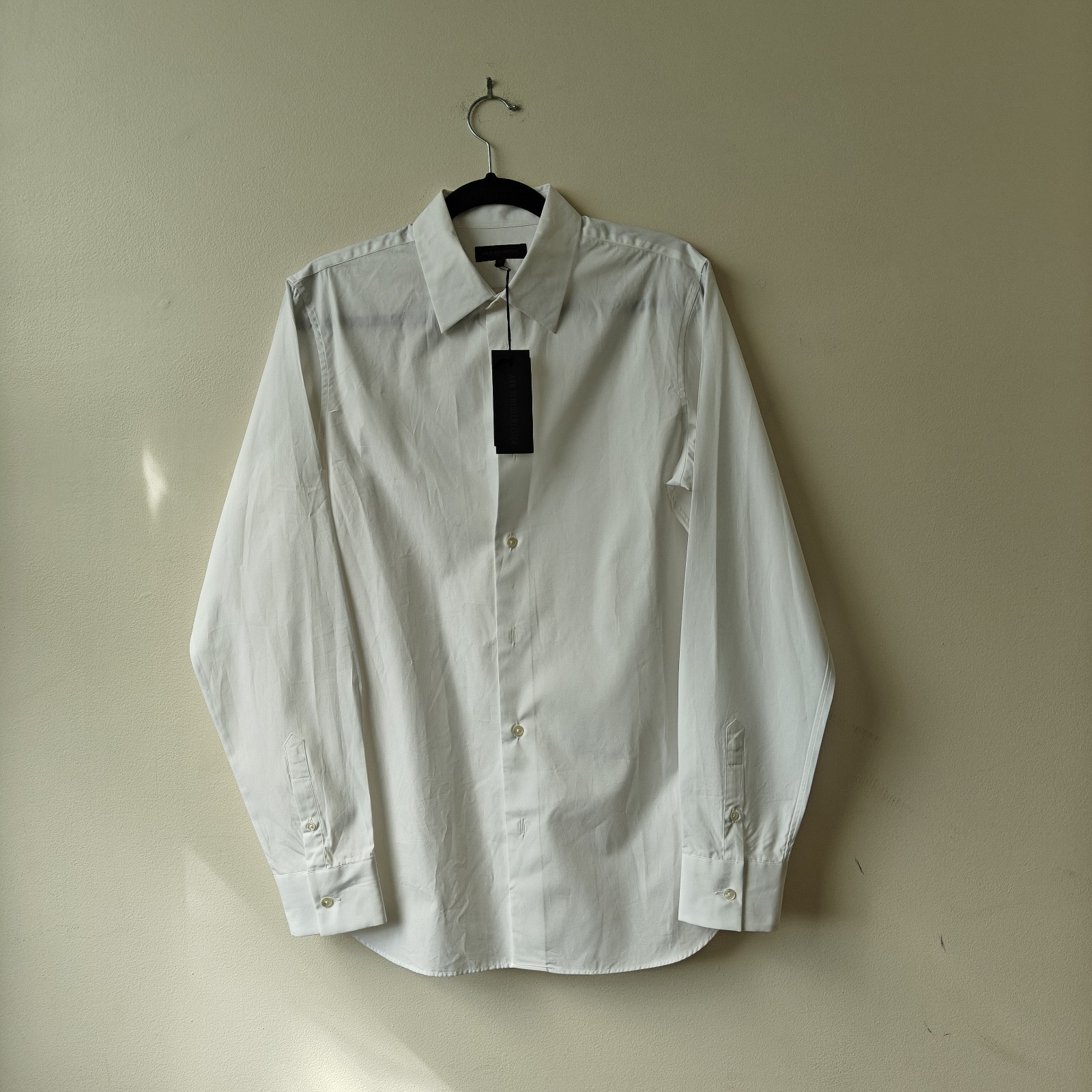 NWT Ann Demeulemeester White Cotton Dress Shirt Size M, Men’s