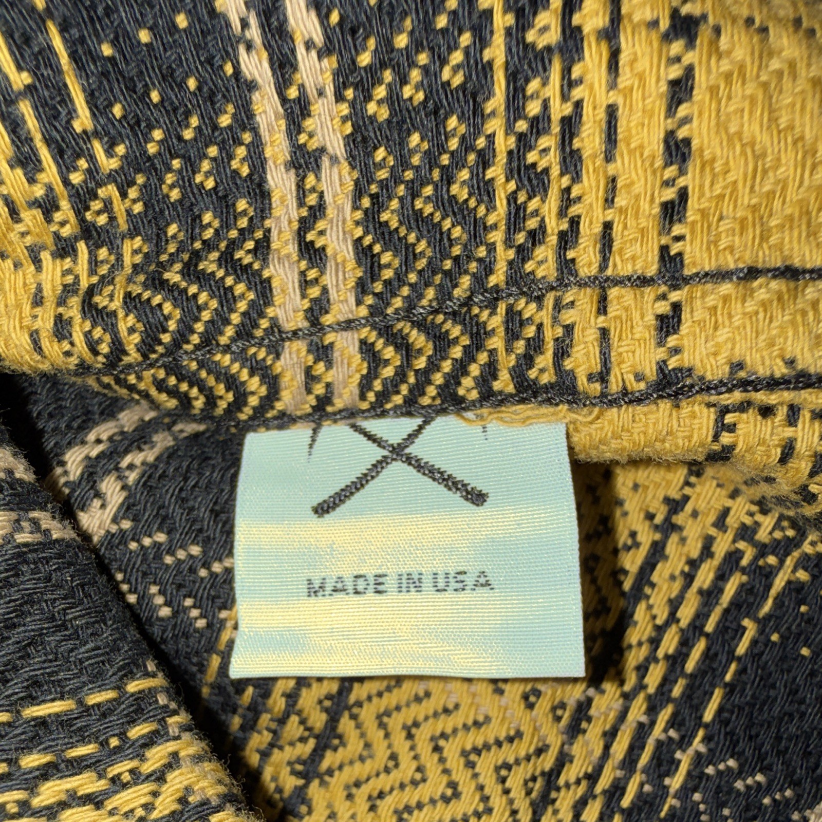 3Sixteen Crosscut Black/Yellow Plaid Blanket Flannel Button-Up Shirt 2XL