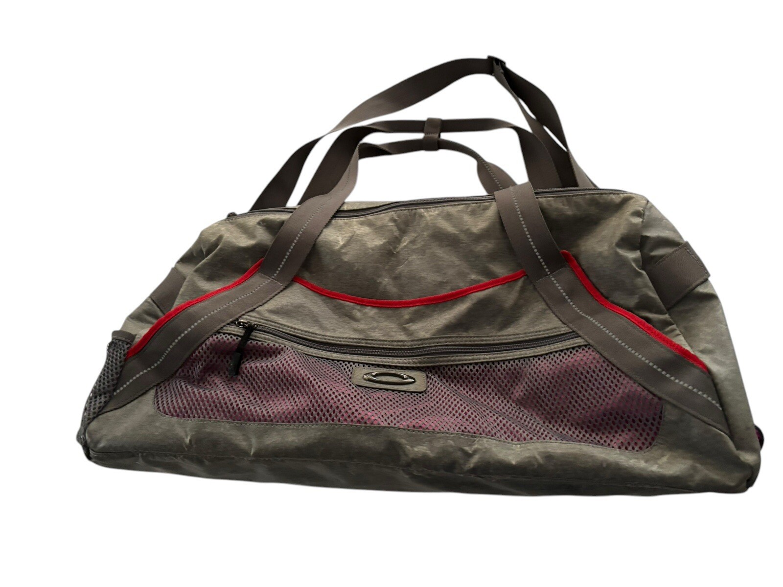 OAKLEY WOMEN’S PERFORMANCE DUFFEL GRIGIO SCURO TRAVEL BAG ZIPPER Gray Pink