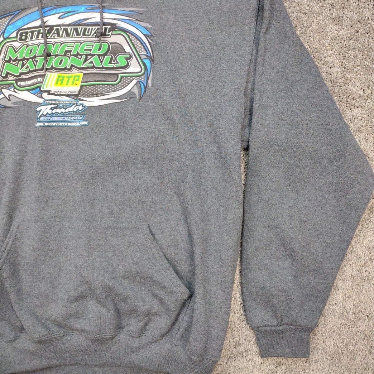 Modified Nationals Speedway Dirt Track Racing Dbl Sided Graphic Hoodie XL Bahr
