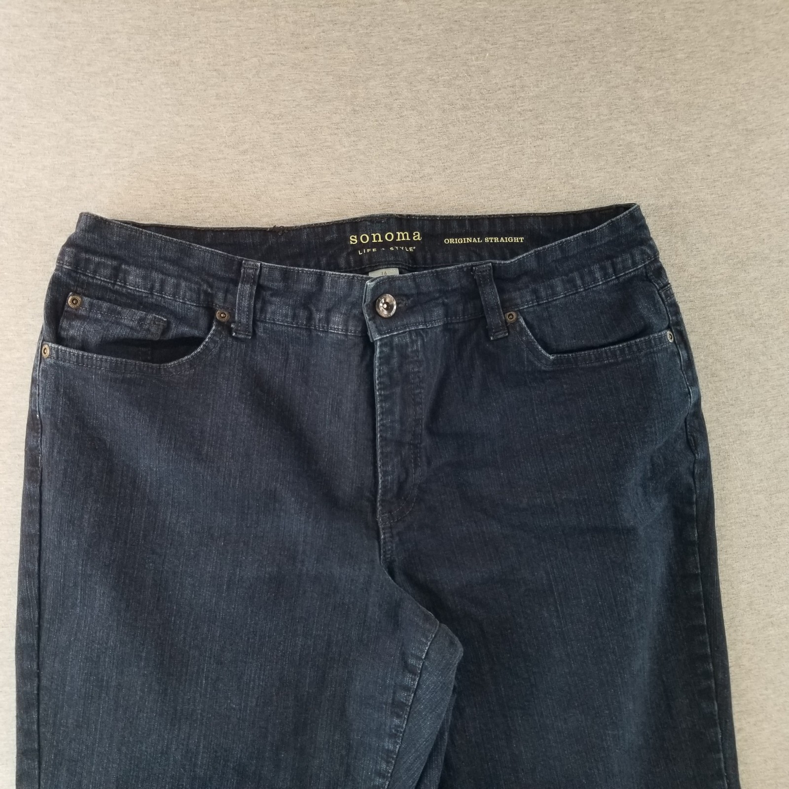 Sonoma Jeans Women’s Sz 16 Original Straight Dark Wash 98% Cotton Normcore Nice