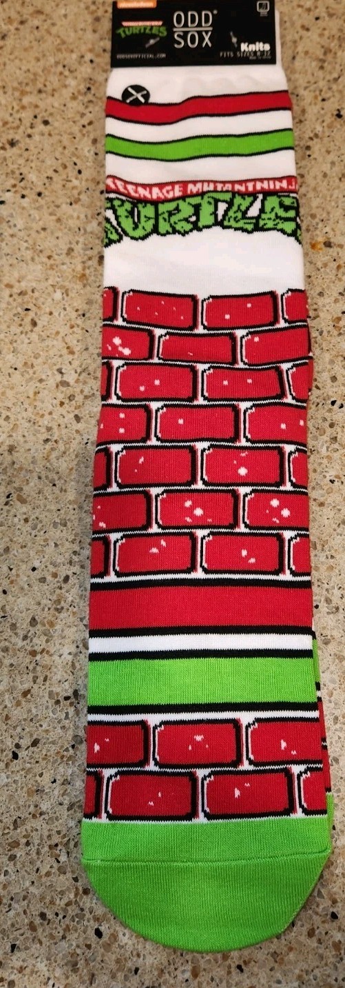 2 Pair Odd Sox Teenage Mutant Ninja Turtles Crew Socks TMNT Nickelodeon Unisex