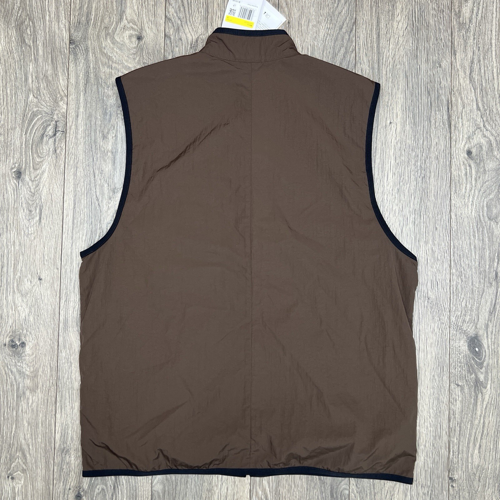 Nike Tech Woven Vest Size Small Mens Brown Black Full Zip Loose Fit $125