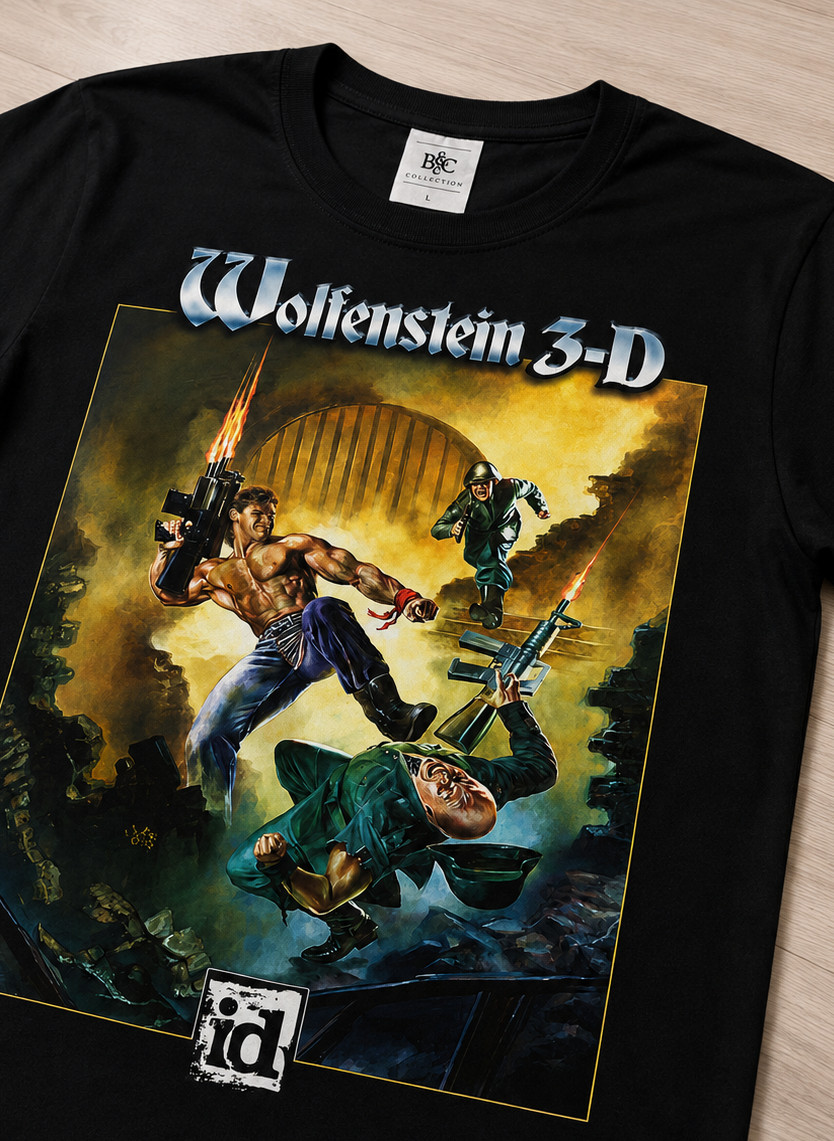 Wolfenstein 3d Retro Gaming Vintage- B&C T-Shirt Unisex Size L