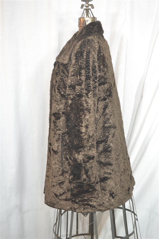 antique coat faux fur Creations Geraldo Paris beaver brown 1940 style bust 42