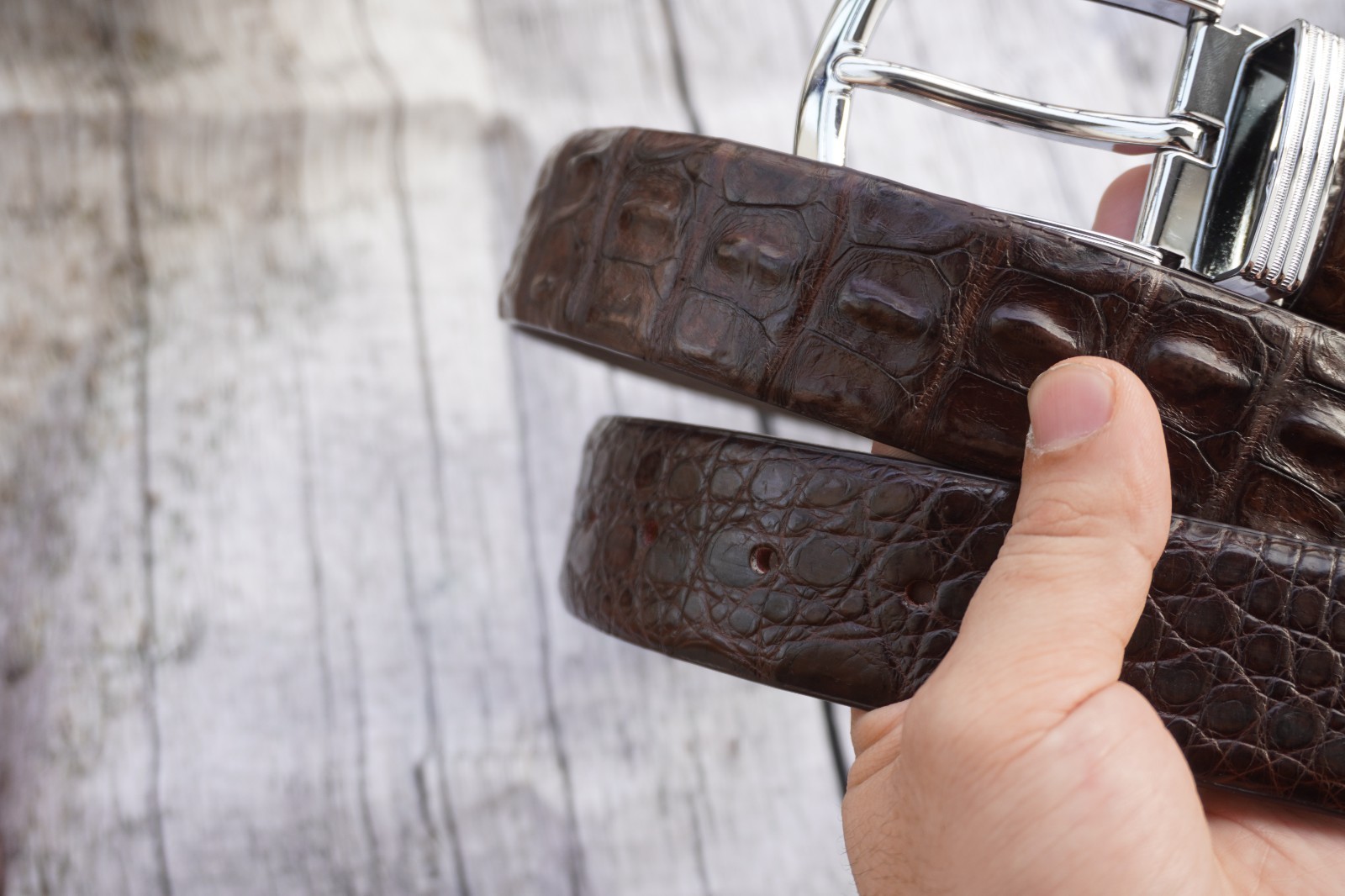 Brown Genuine Crocodile Hornback Leather Skin Men’s Belt W 1.3 inch #T34