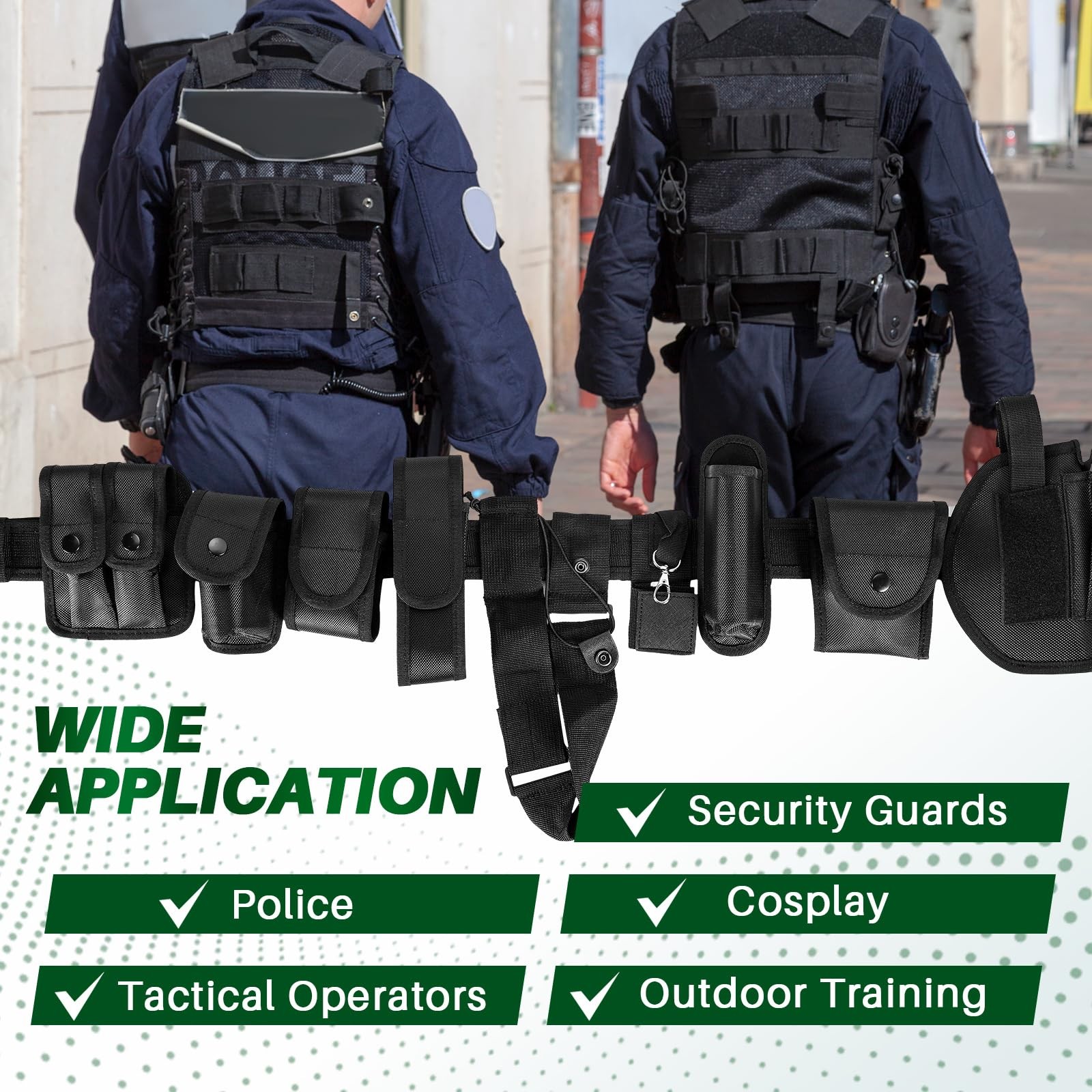 10 in 1 Police Utility Belt, Tactical Guard Duty Belt, Law Enforcement Modula…