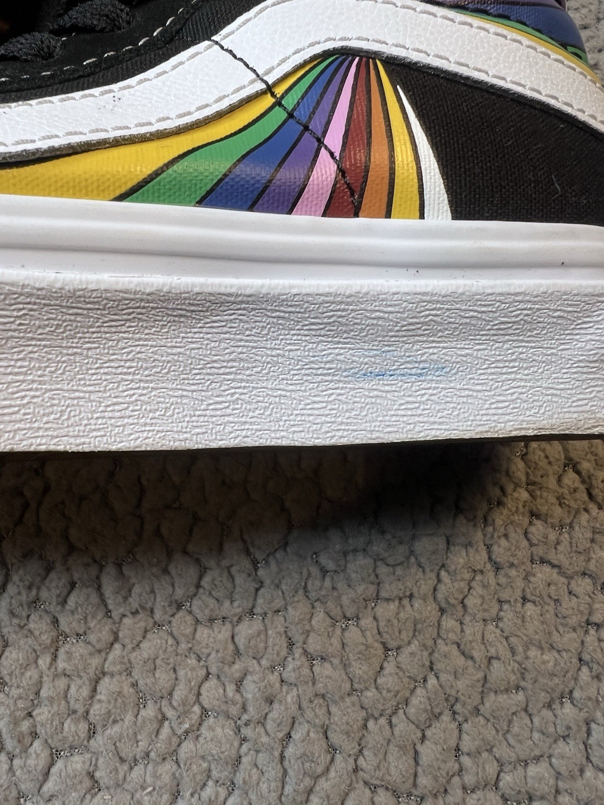 Vans SK8 Hi Reissue Refract True Black And White With Multi Colors Womens Size 5