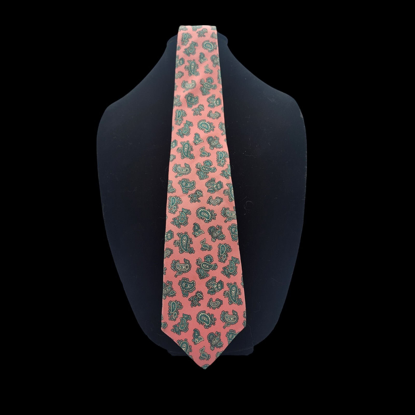 Don Loper Paisley Silk Necktie Beverly Hills Italy Handmade Pink 58″ x 3.5″