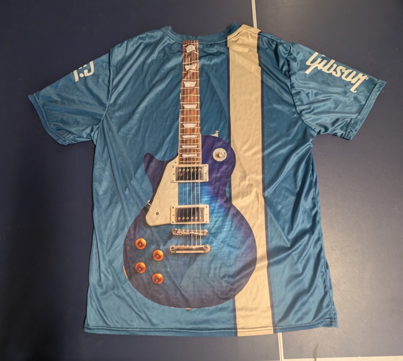 Men’s Gibson Les Paul Guitar Graphic Print T-shirt Size Extra Large,XL Tshirt NW
