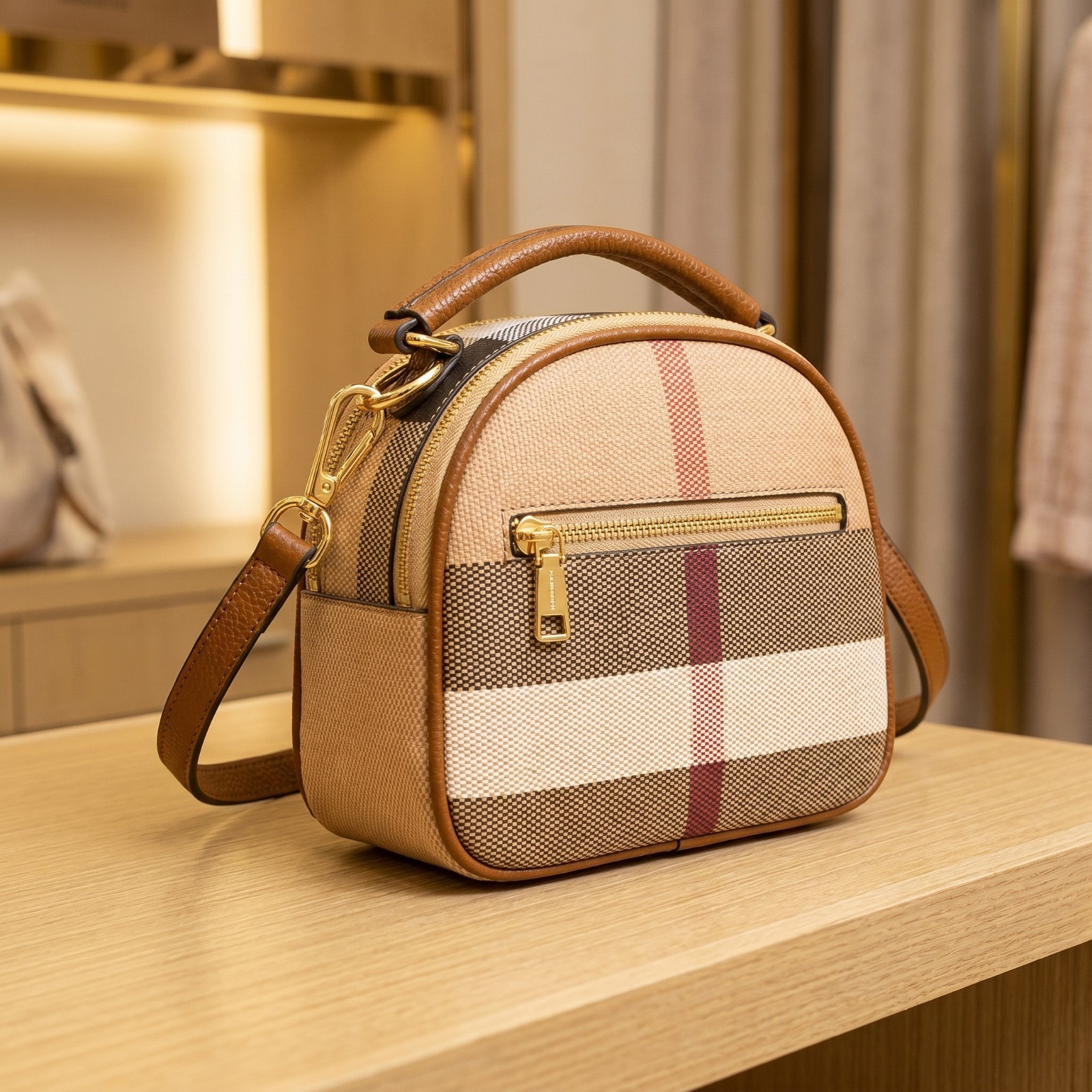 Vintage Semi-Circle Stripe Designer Crossbody Multicolor Half-Moon Bag