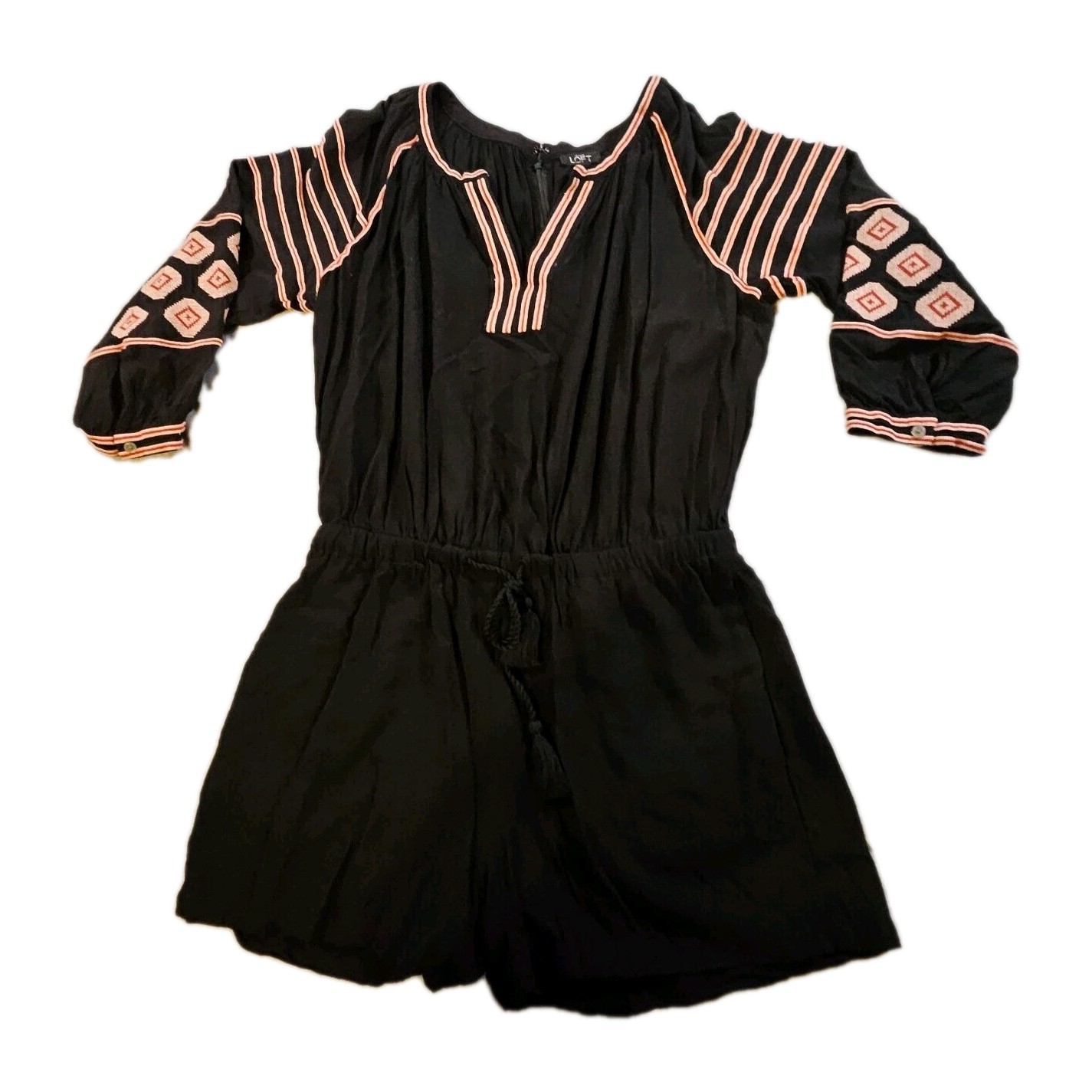 Romper SZ S Boho Hippie Aztec Embroidered Casual Party Cocktail Western