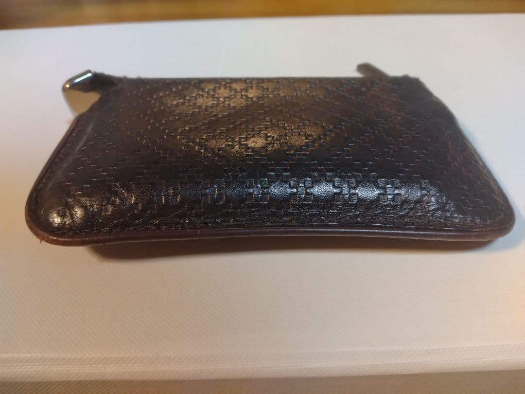 GUCCI Diamante Coin Case with Keyring Dark Brown