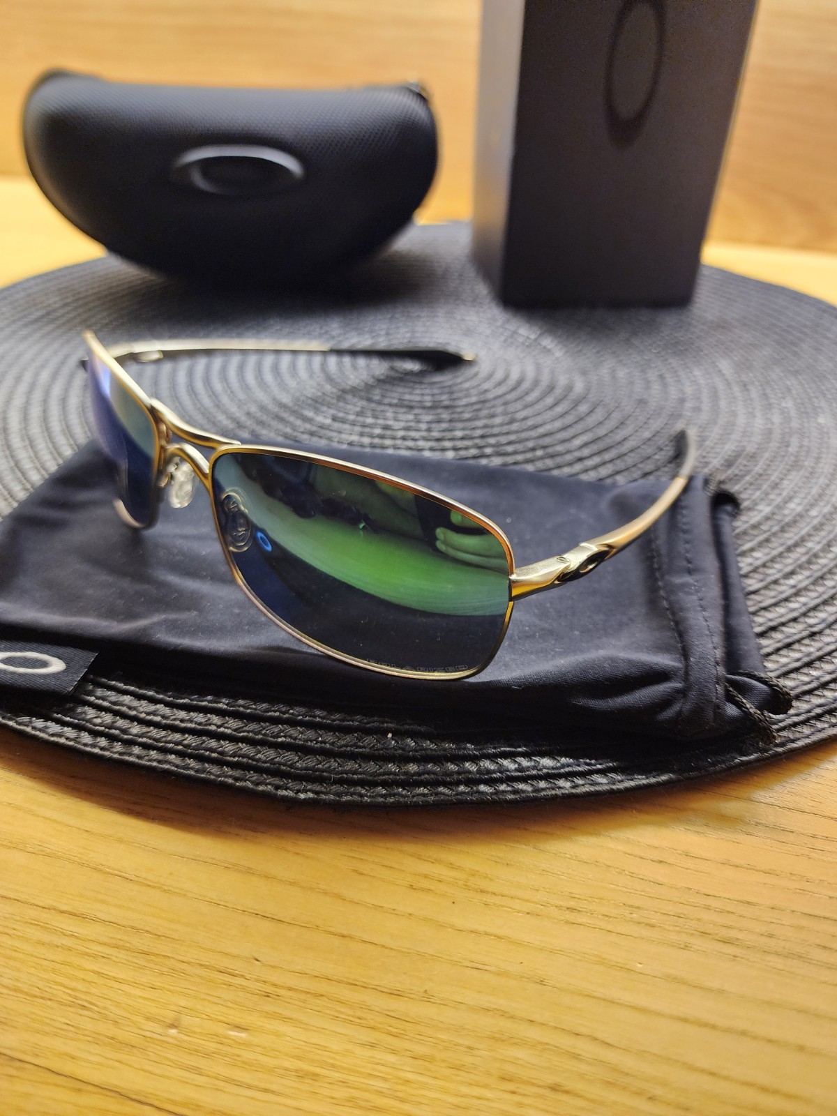 Oakley Crosshair 2.0 Alloy Metal Frame Green Prizm Polarized Lens Full Pack New