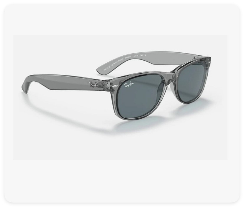 RayBan New Wayfarer Classic Transparent Grey/Dark Blue 55mm RB2132