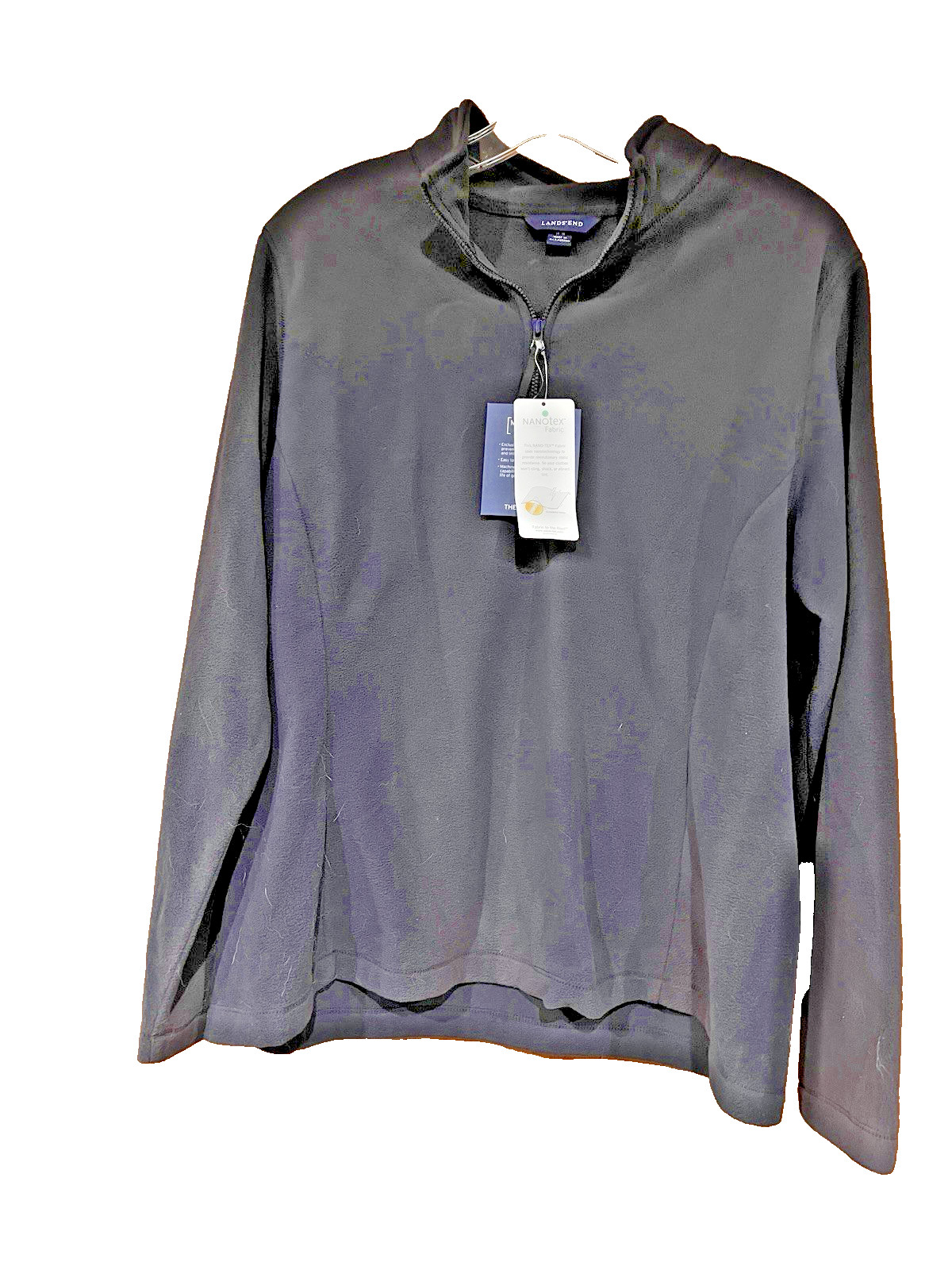 Lands End NanoTex ThermaCheck Fabric Fitted Base Layer Small Purple Gorpcore 1/4