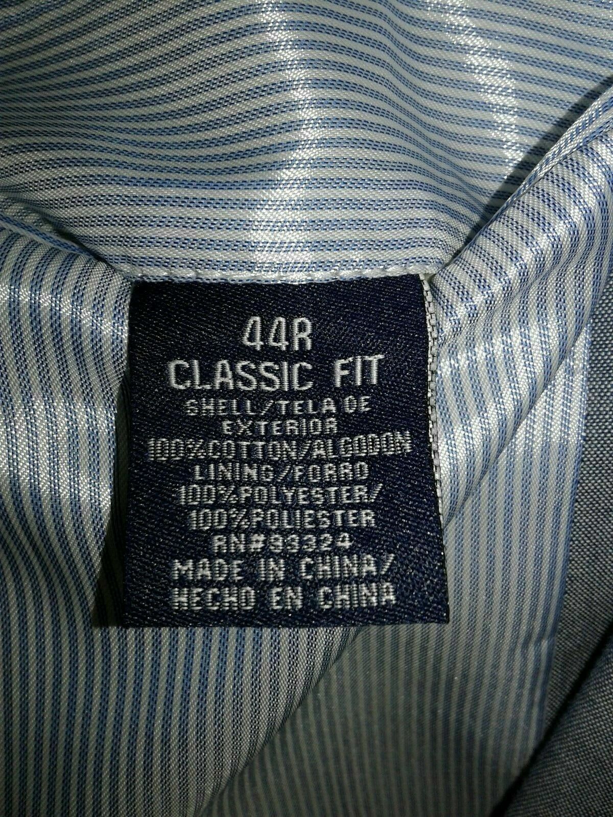 New Stafford Essentials Sport Coat Suit Jacket Blazer Men’s 44R Classic Cotton