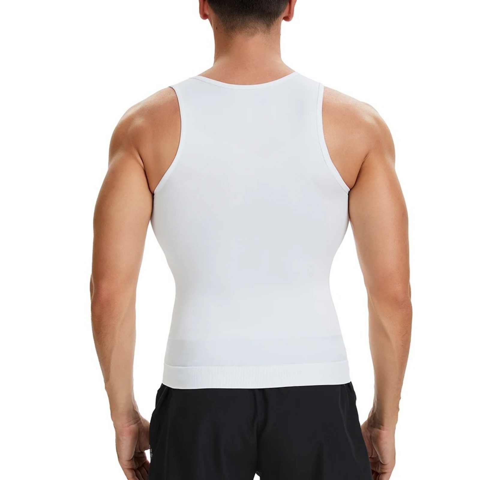 Mens Slimming Body Shaper Vest Moobs Chest Compression T-Shirt Tank Top Fitness