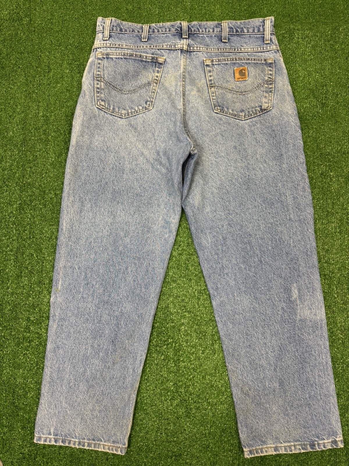 Vintage Carhartt B20DST Mens 38×30 Made in USA Relaxed Fit Straight Jeans Blue