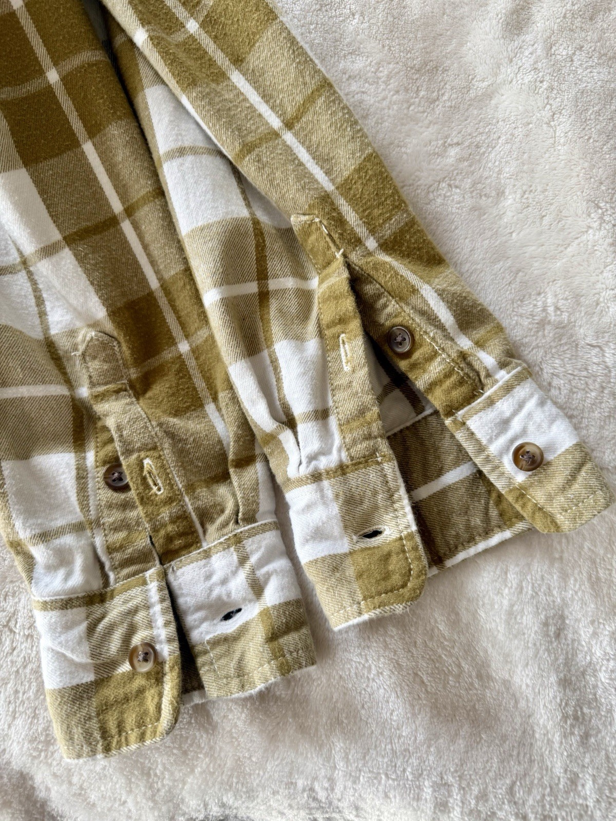 Universal Thread Mustard & White Plaid Button Front Oversize Shirt XS