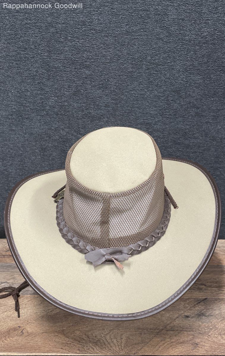 B.C. Hats Men’s Tan Canvas Mesh Breezer Australian Outback Bush Hat Size S