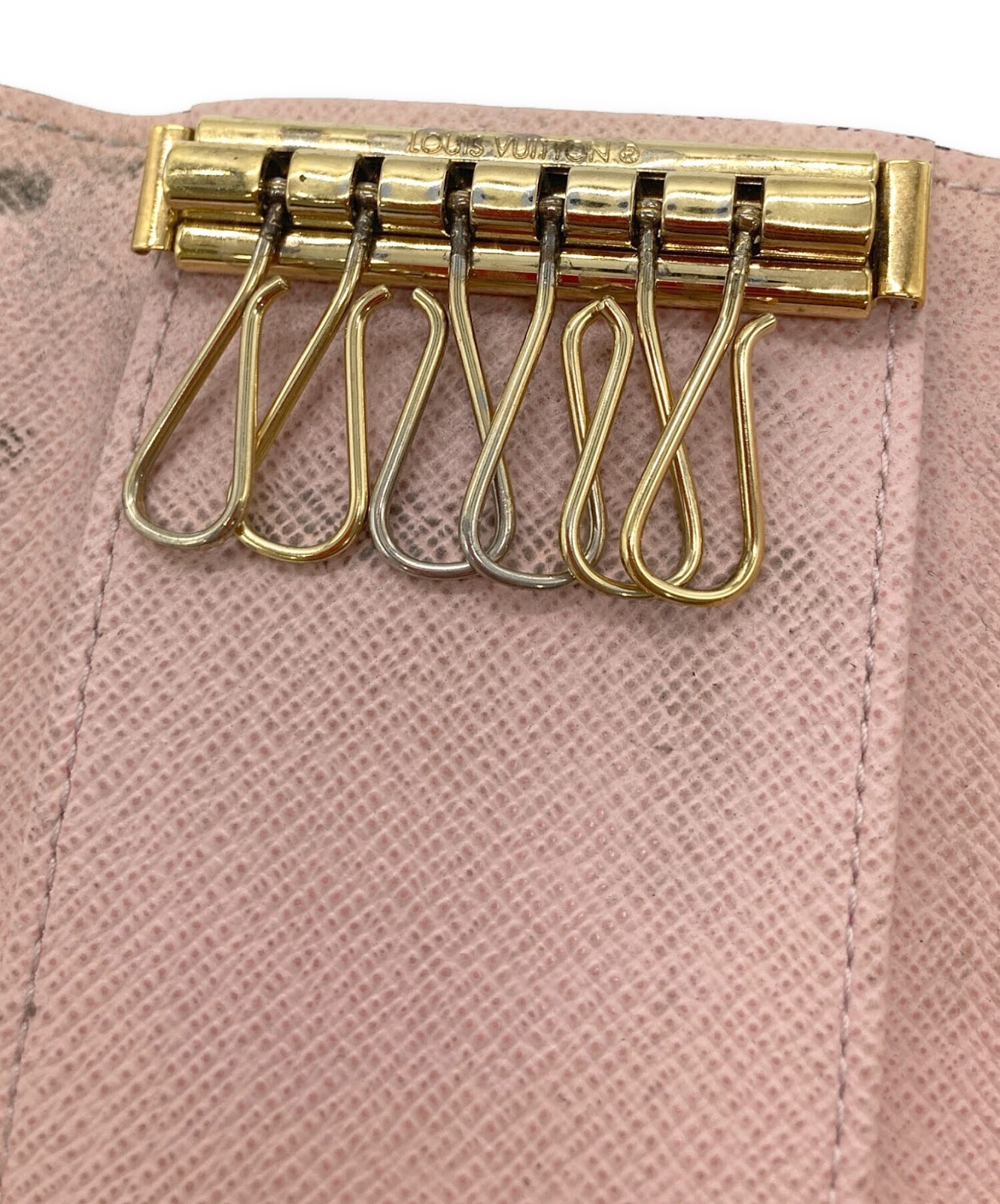 Authentic LOUIS VUITTON Multicle 6 Key Case Brown/Pink Women M61285 #1902