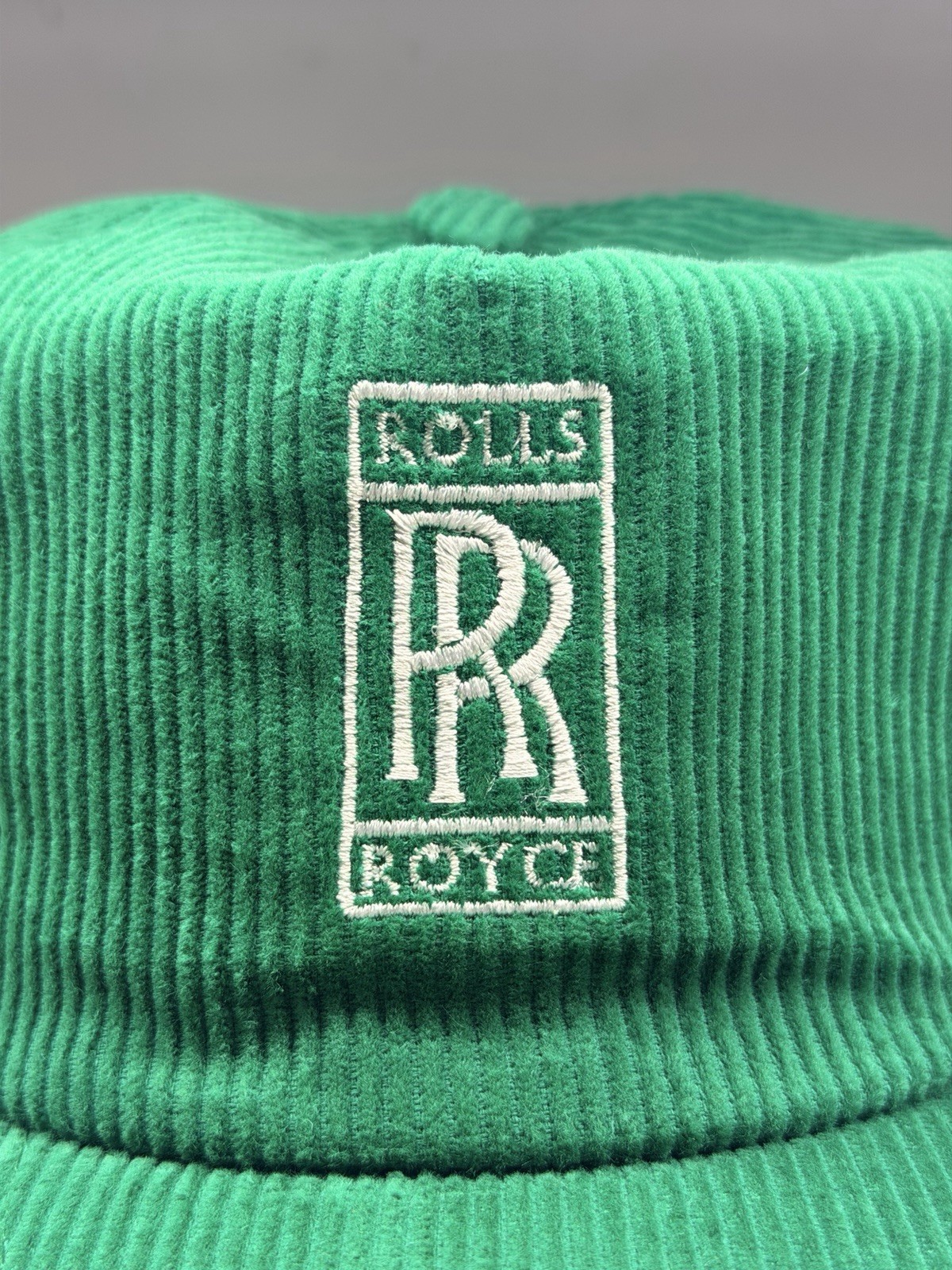 Vintage Rolls Royce Corduroy Snapback Hat Baseball Cap cord cars racing 90s