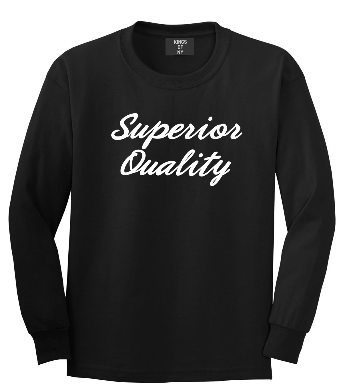 Kings of NY Superior Quality Long Sleeve T-Shirt Premium Hand Writing Script Lux