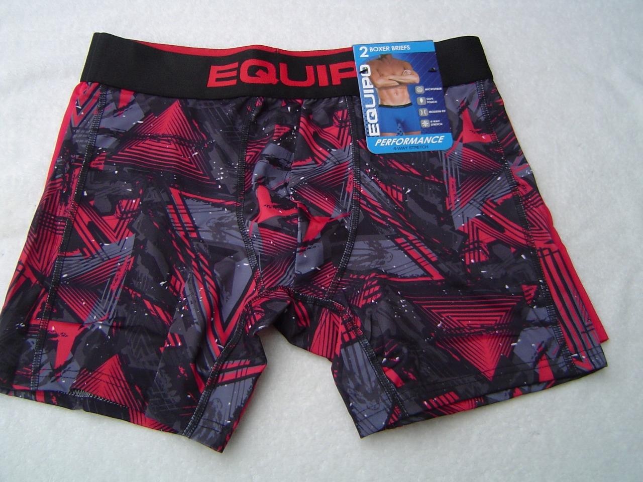 NEW MENS 2 PACK EQUIPO BOXER BRIEFS BLACK/RED AND RED SIZE MEDIUM 32-34