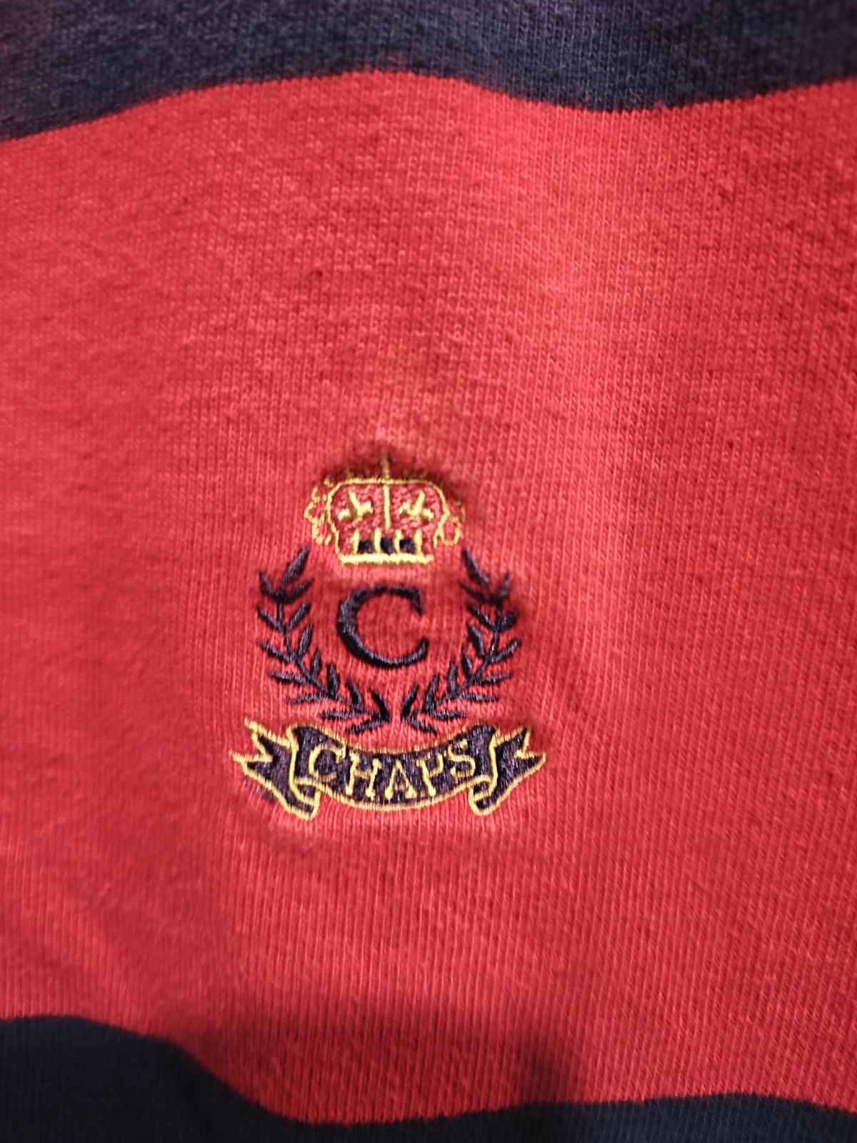 Vtg Chaps Navy And Red Classic Rugby Shirt Mens Large Colorblock 90s Y2k Preppy