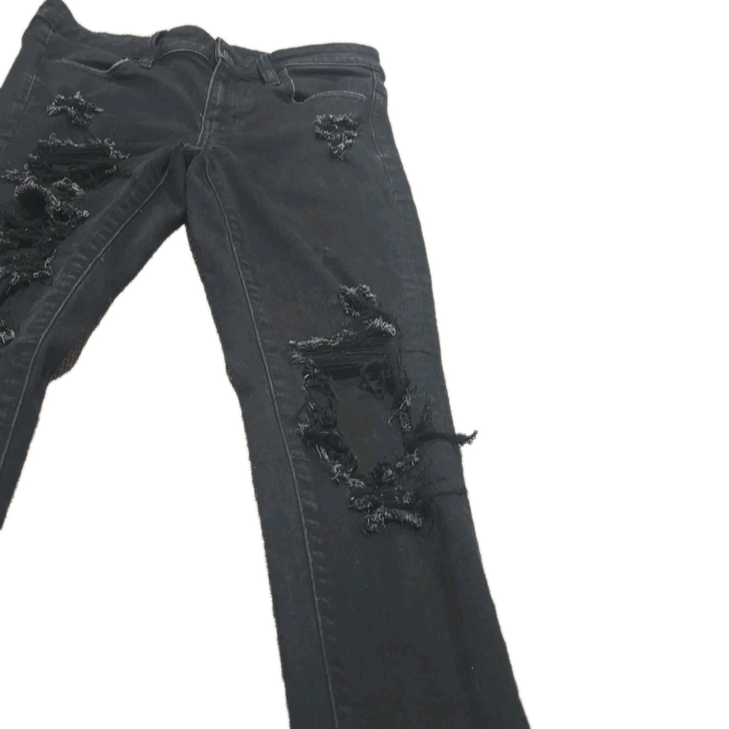 American Eagle Black Distressed Jeggings Womens Size 2 Skinny Jeans Stretch
