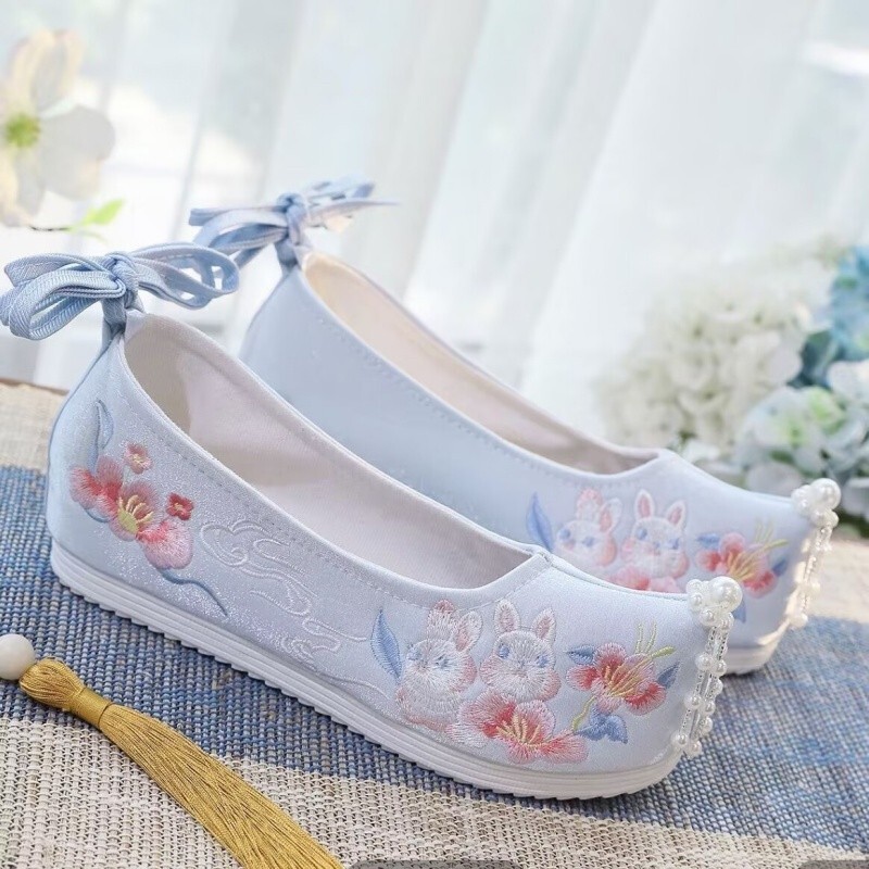 Women Ancient Chinese Traditional Hanfu Embroidery Flat Shoes Daily