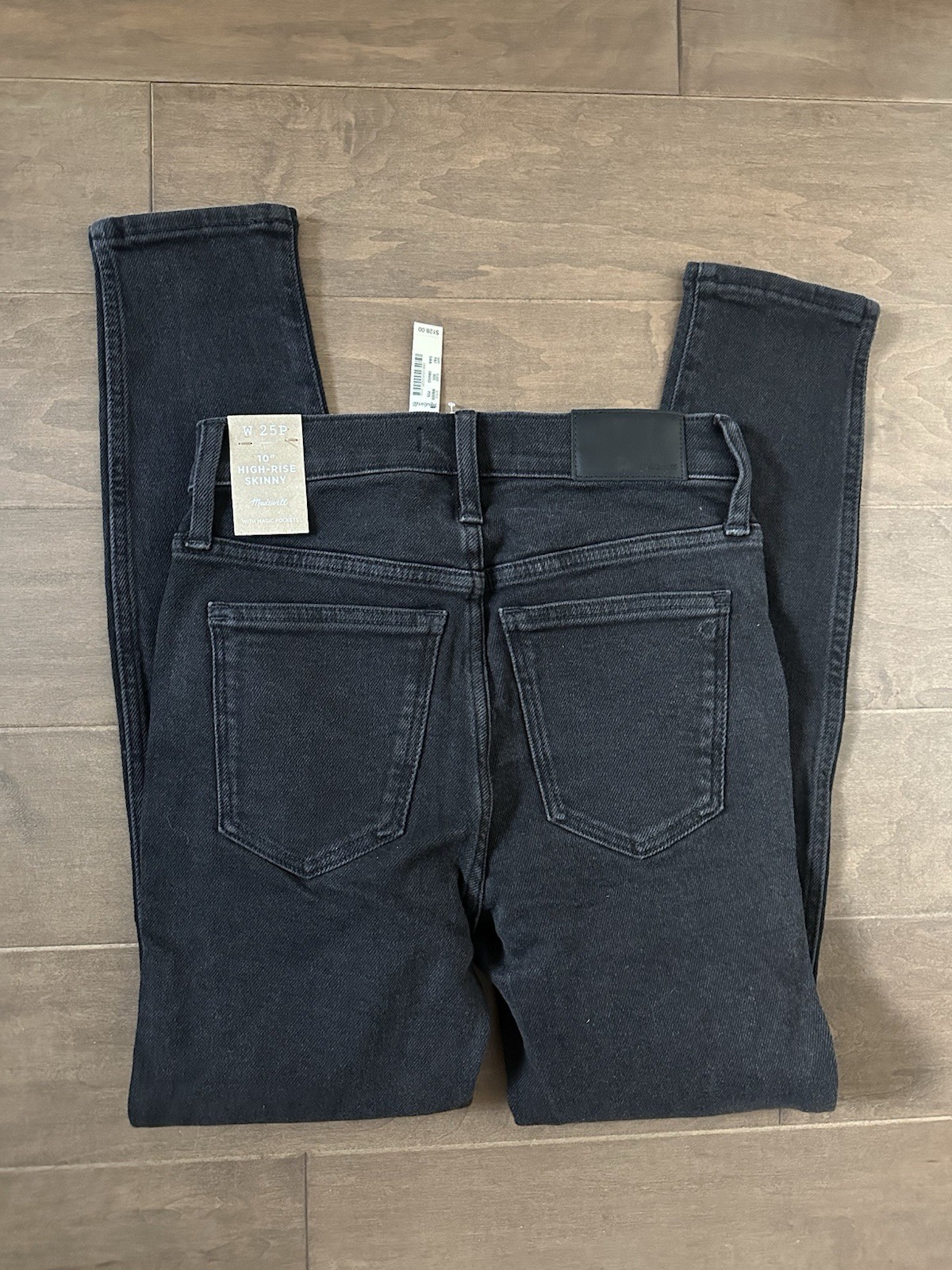 Madewell NEW NWT $128 Womens Petite 25P 25 P Black 10″ High Rise Skinny Jeans