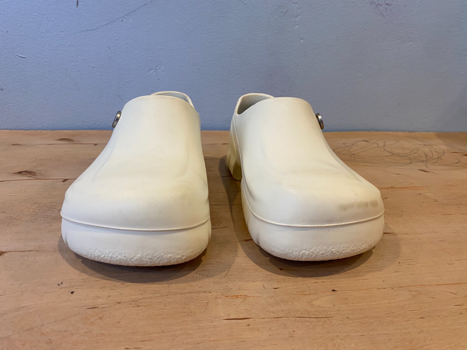 Men’s Birkenstock 640 PU clog , White Polyurethane / Synthetic , Sz 43 / US 10