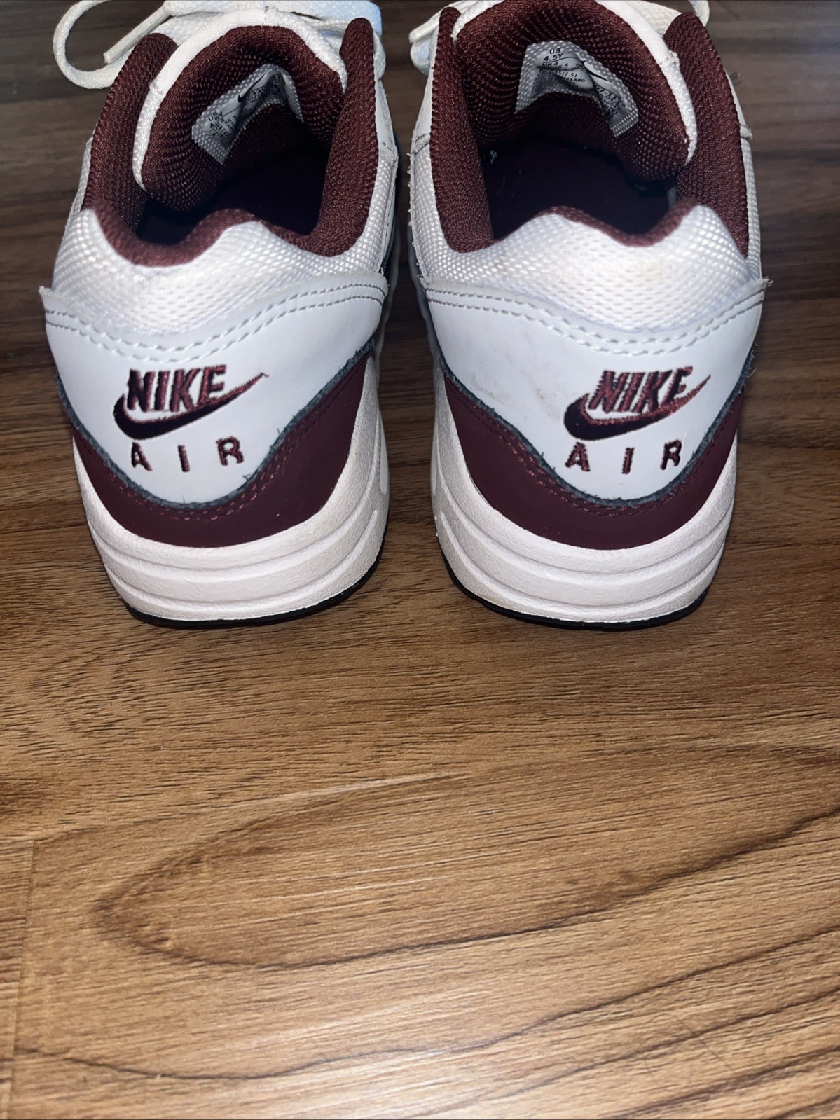 Nike Shoes Boys 4.5Y White Red Air Max Dark Team Lace Up Sneakers Kids Youth