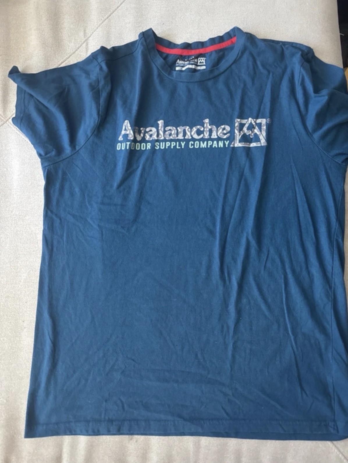 Avalanche Blue Graphic Logo Crew Neck Men’s T-Shirt Short Sleeve Size L