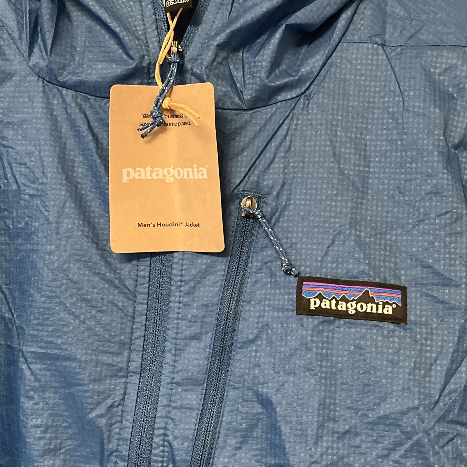 NEW Patagonia Houdini Full Zip Pullover Men’s Small Aquatic Blue SP26 24142