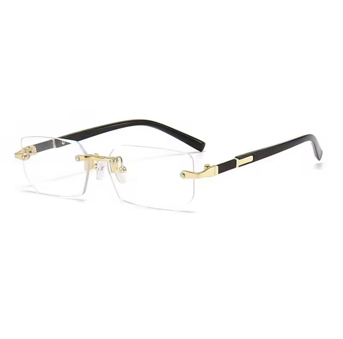 Vintage Rimless Rectangle Sunglasses Retro Fashion Shades Men Women.