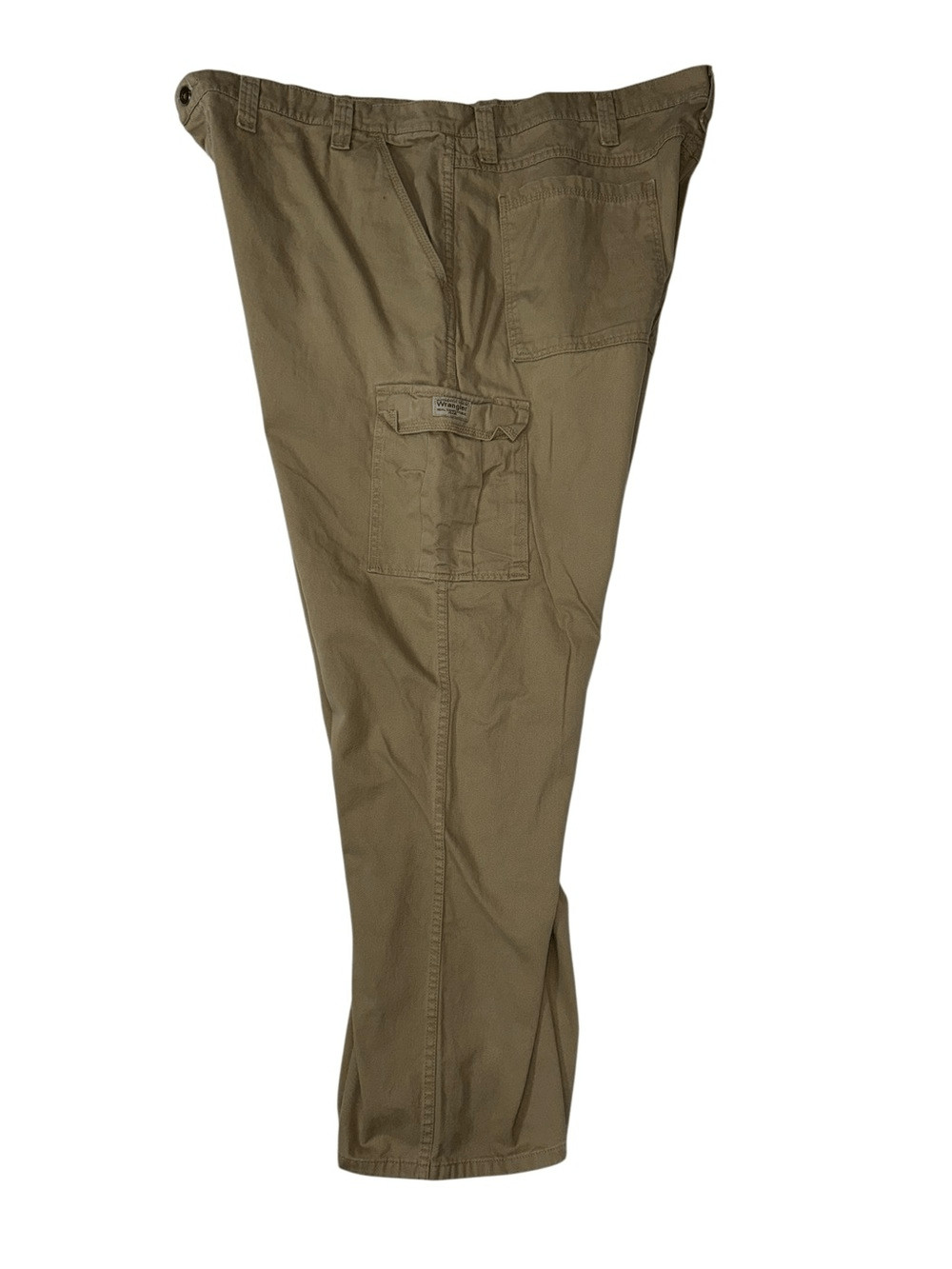 Wrangler Solid Tan Cargo 100% Cotton Pants Relaxed Fit size 46 x 32